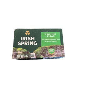 Irish Spring Original Clean Deodorant Soap Bar 4.5 Oz With Flaxseed Oil